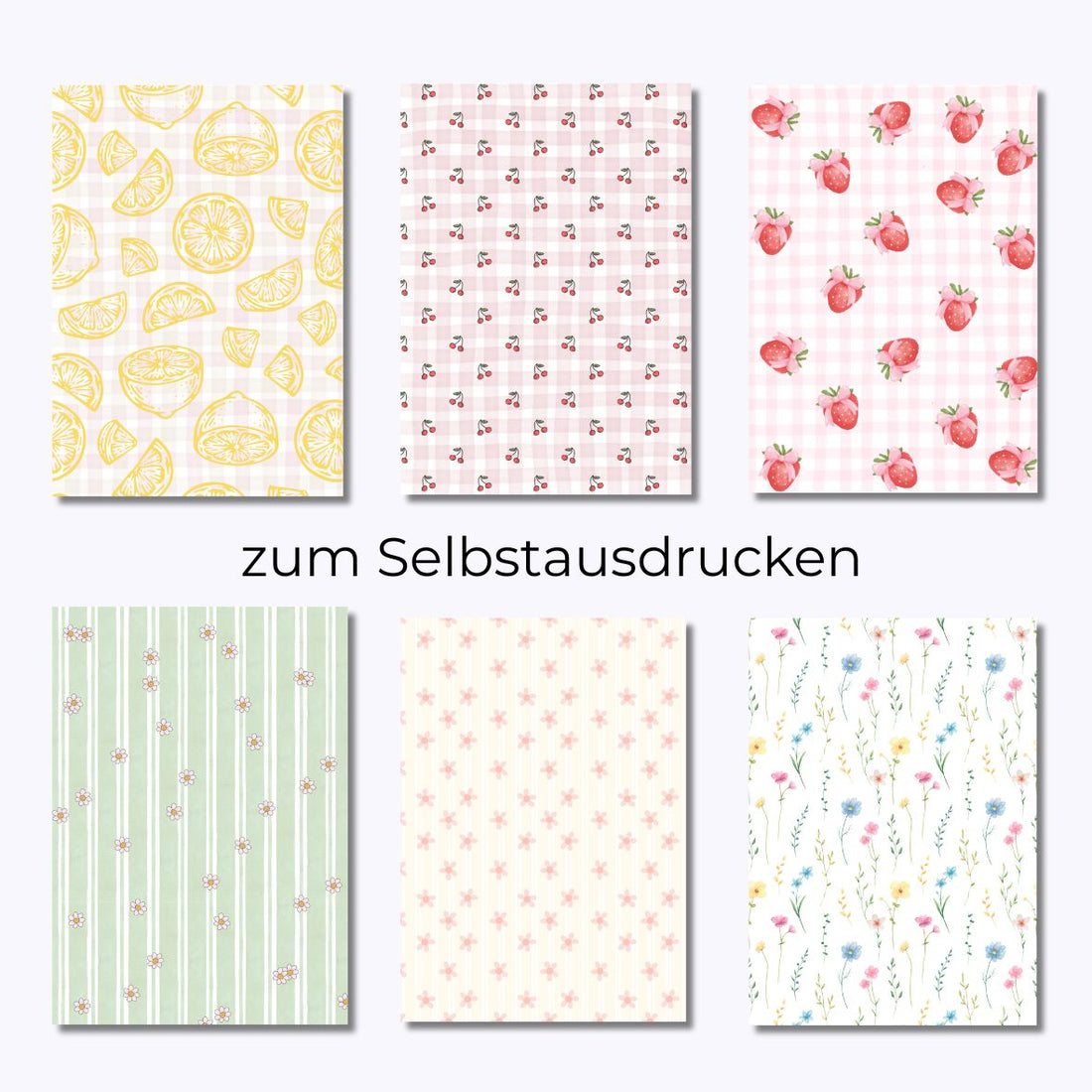 Freebie - Journaling Papier - Fruits & Flowers