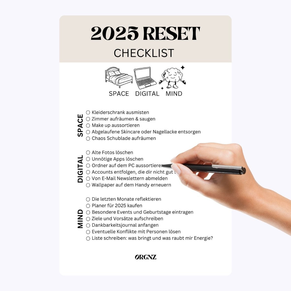 2025 Reset Checkliste