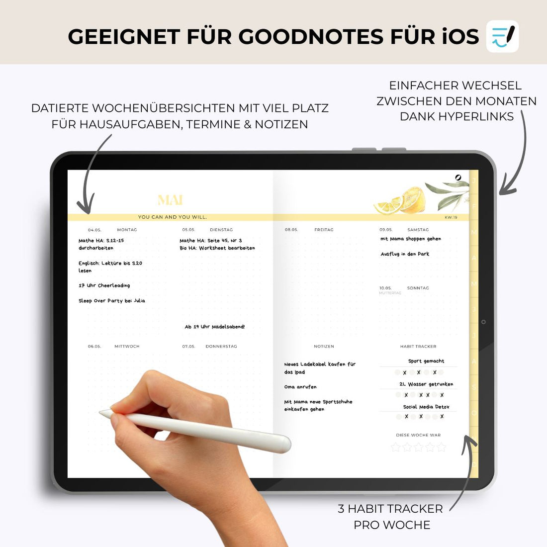 Digitaler Jahresplaner 2026 "Bunt"