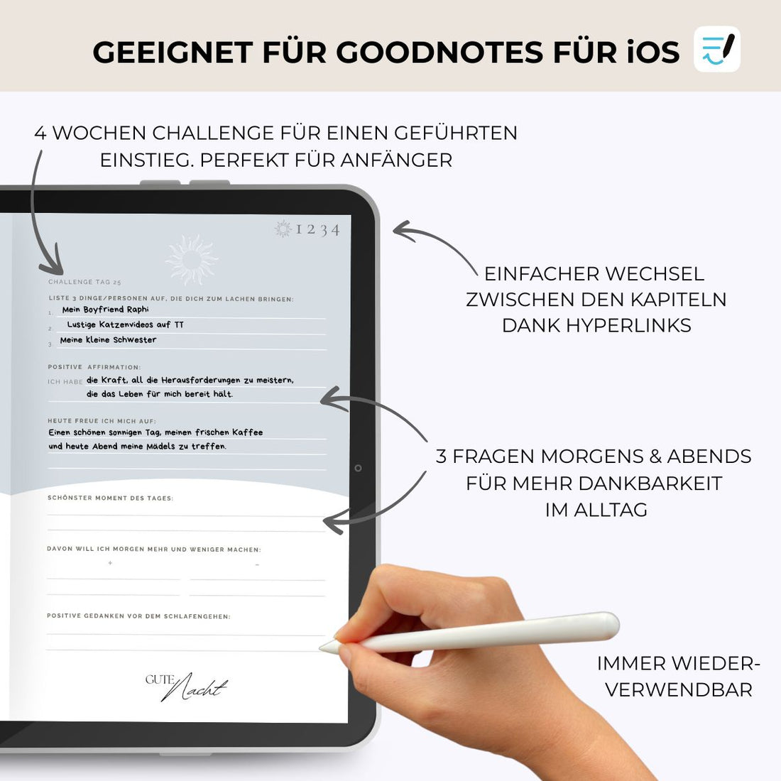 Digitales Dankbarkeitsjournal