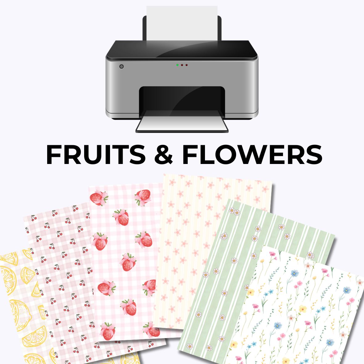 Freebie - Journaling Papier - Fruits & Flowers