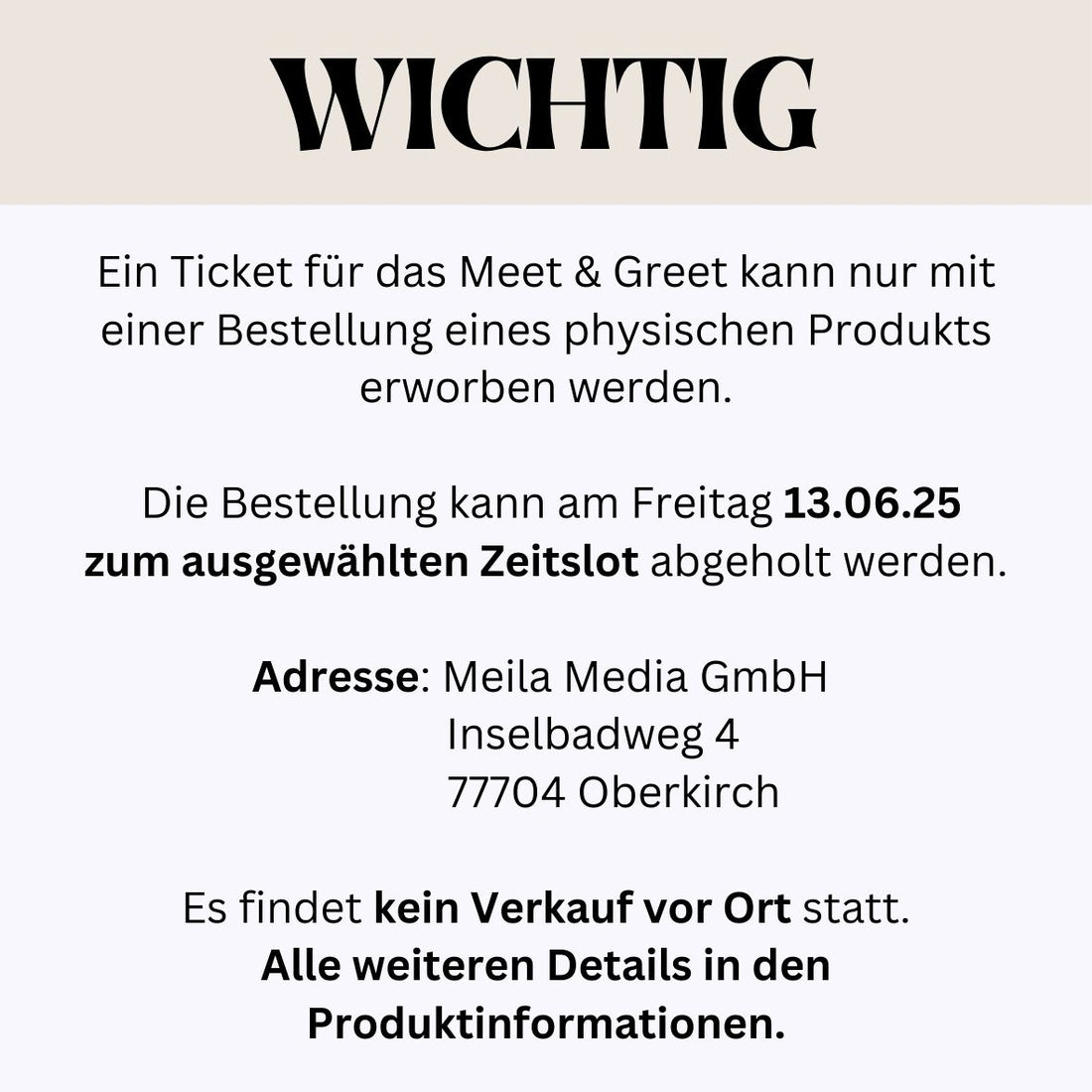 Lagerabholung inkl. Meet & Greet